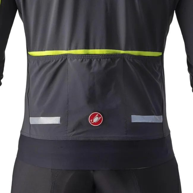Castelli - Jacheta ciclism vreme rece sau iarna, Flight Air jacket - gri antracit galben fluo