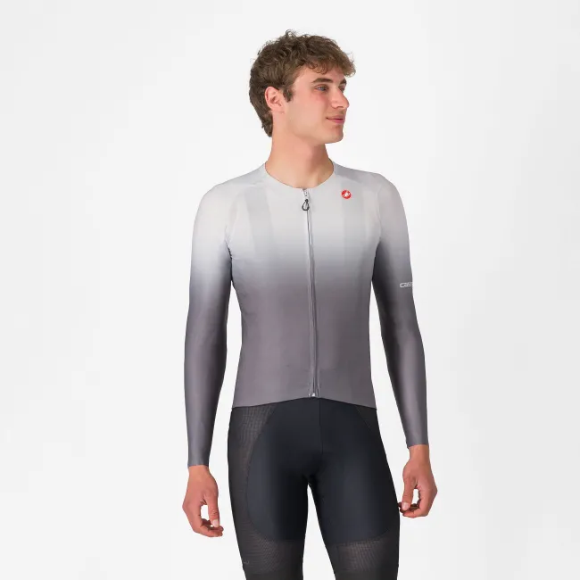 Castelli - tricou ciclism maneca lunga tailored fit cu protectie solara - Upf Long Sleeve Jersey - gri argintiu