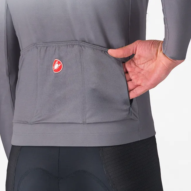 Castelli - tricou ciclism maneca lunga tailored fit cu protectie solara - Upf Long Sleeve Jersey - gri argintiu