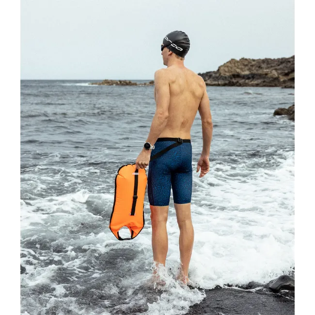 Orca - costum inot pentru barbati tip jammer - albastru deschis portocaliu