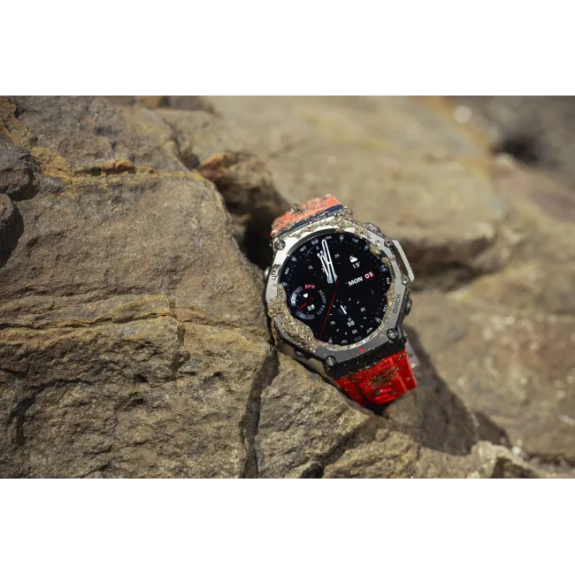 Smartwatch sport cu GPS si ecran AMOLED - Amazfit T-Rex 3 - lava