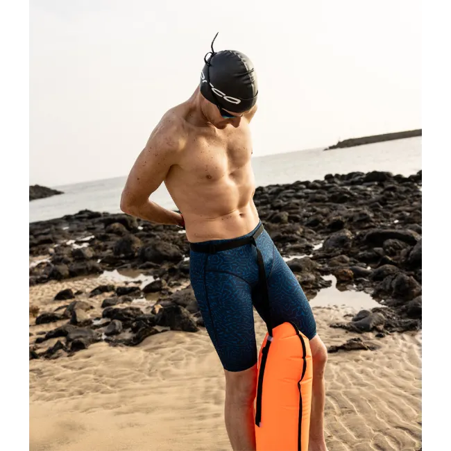 Orca - costum inot pentru barbati tip jammer - verde turcoaz galben