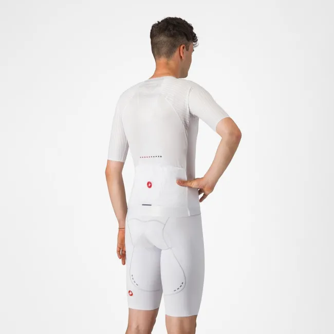 Castelli - pantaloni ciclism scurti cu bretele - Free Aero Race S Bibshort - alb