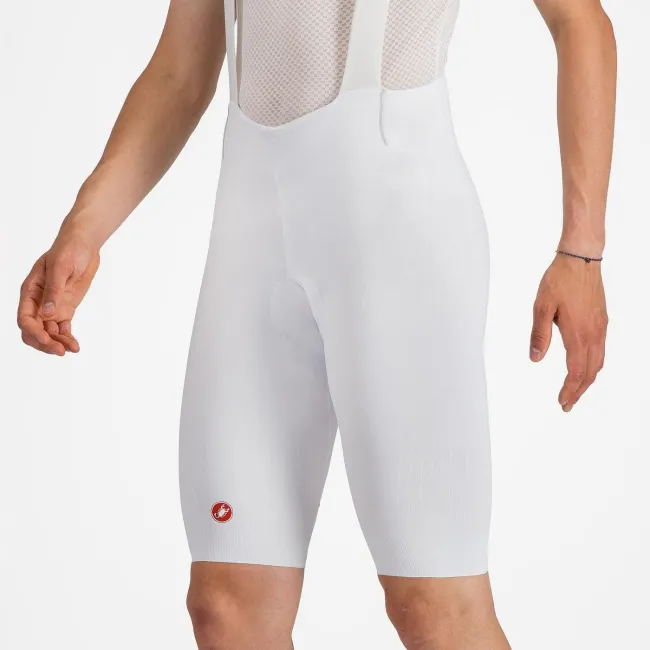 Castelli - pantaloni ciclism scurti cu bretele - Free Aero Race S Bibshort - alb