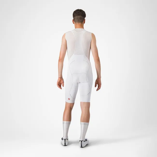 Castelli - pantaloni ciclism scurti cu bretele - Free Aero Race S Bibshort - alb