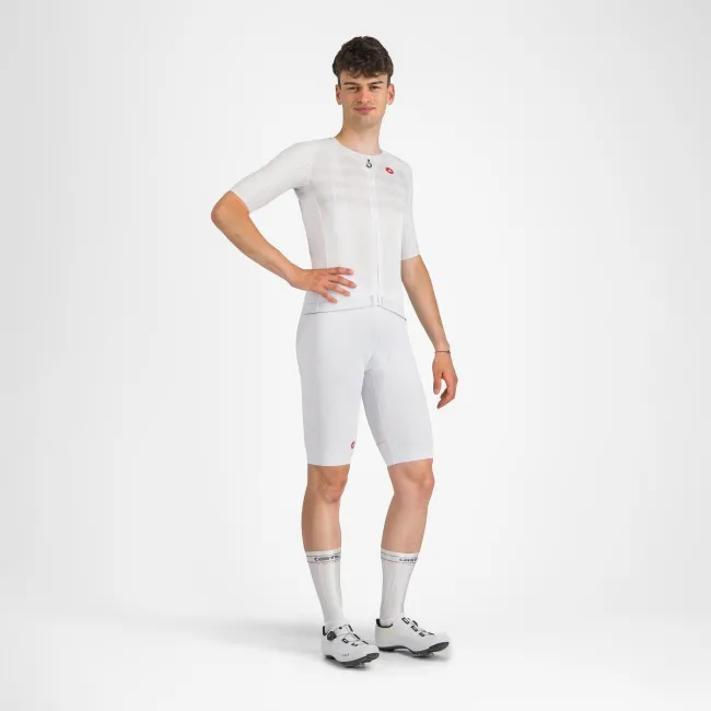 Castelli - pantaloni ciclism scurti cu bretele - Free Aero Race S Bibshort - alb
