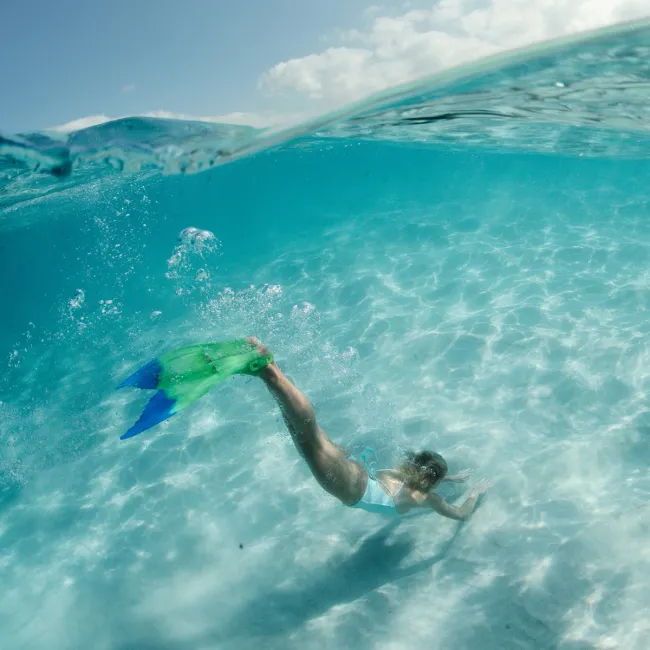 Finis - labe inot adulti Luna Monofin - roz inchis pepene verde fluo