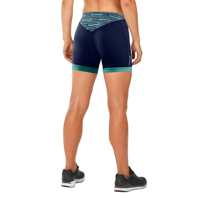 2XU - Pantaloni sport pentru femei - Tri Short Active W - negru turcoaz
