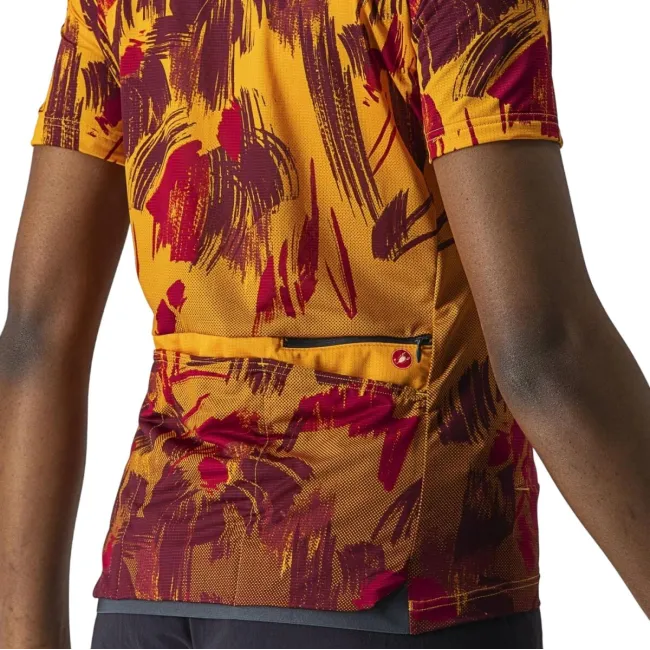 Castelli - tricou ciclism pentru femei, maneca scurta Unlimited Sentiero jersey - portocaliu visiniu barbaresco