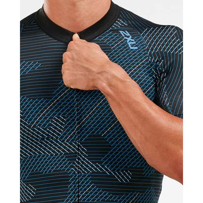 2XU - Aero Cycle Jersey - Tricou ciclism - albastru camuflaj