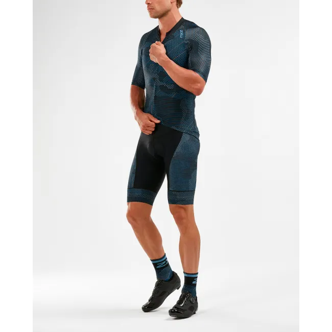 2XU - Aero Cycle Jersey - Tricou ciclism - albastru camuflaj