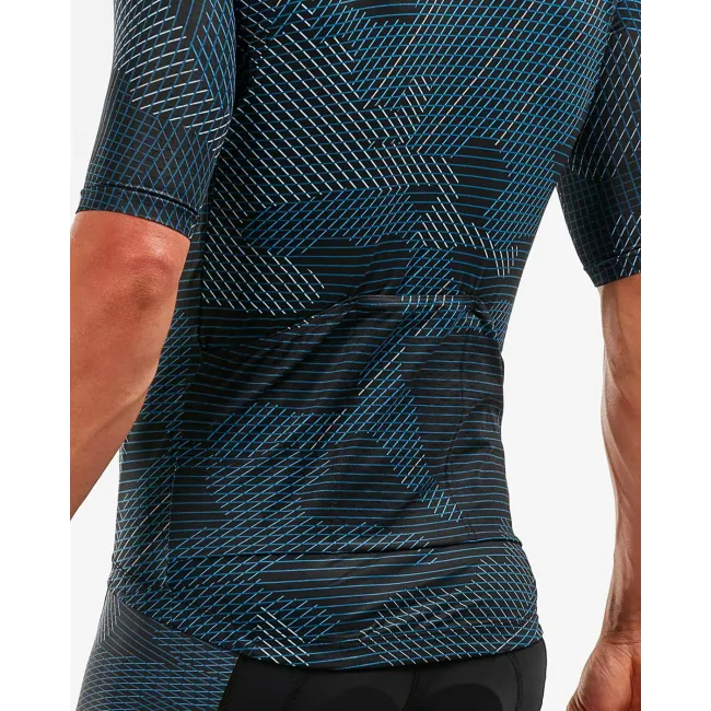 2XU - Aero Cycle Jersey - Tricou ciclism - albastru camuflaj