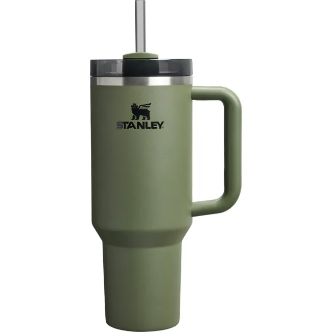 Stanley - termos tip sticla cu pai - Quencher H2.0 Tumbler - Verde negru - 1.18L