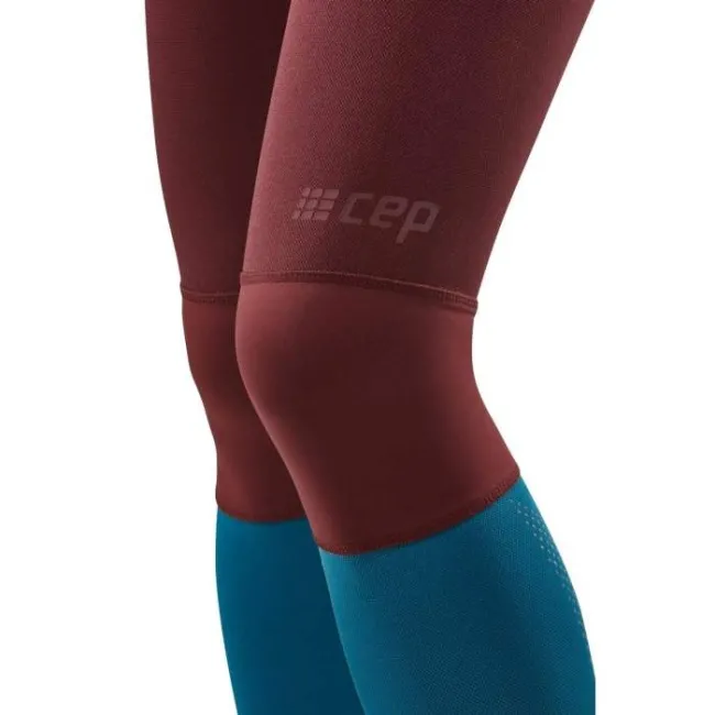 CEP - colanti de alergare - Run compression Tights 3.0 W - Rosu Inchis I Petrol