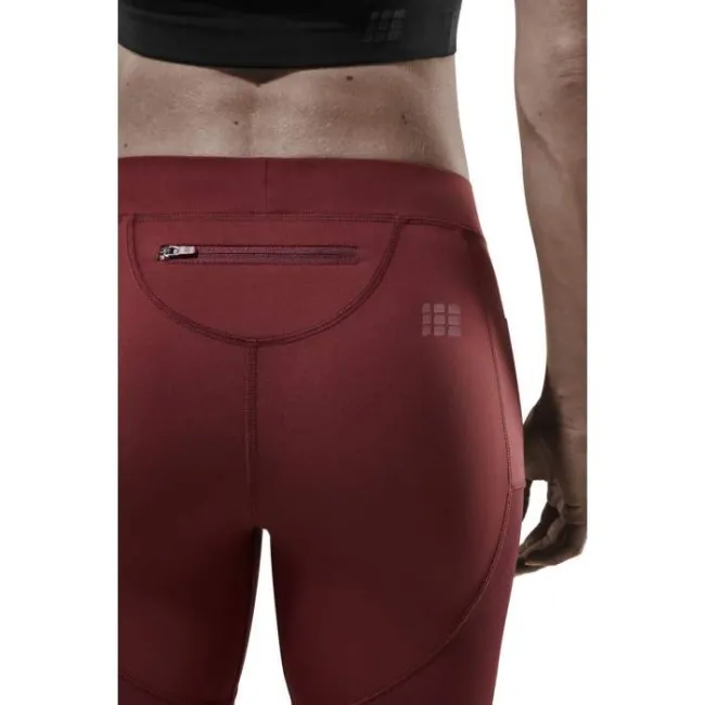 CEP - colanti de alergare - Run compression Tights 3.0 W - Rosu Inchis I Petrol