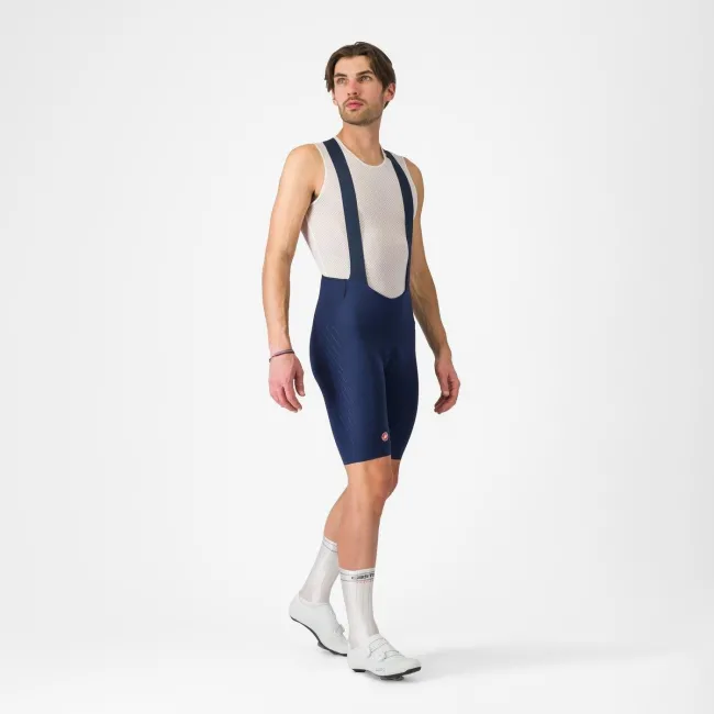 Castelli - pantaloni ciclism scurti cu bretele - Free Aero Race S Bibshort - albastru belgian