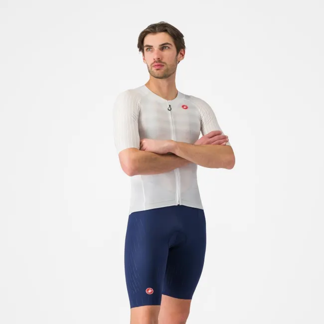 Castelli - pantaloni ciclism scurti cu bretele - Free Aero Race S Bibshort - albastru belgian
