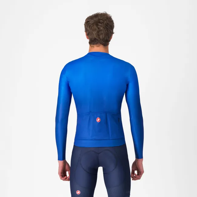 Castelli - tricou ciclism maneca lunga tailored fit cu protectie solara - Upf Long Sleeve Jersey - albastru azzurro