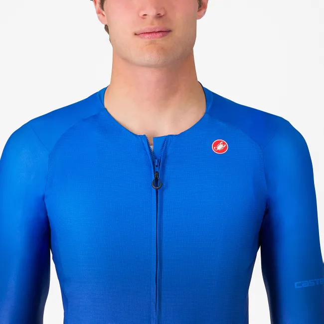 Castelli - tricou ciclism maneca lunga tailored fit cu protectie solara - Upf Long Sleeve Jersey - albastru azzurro