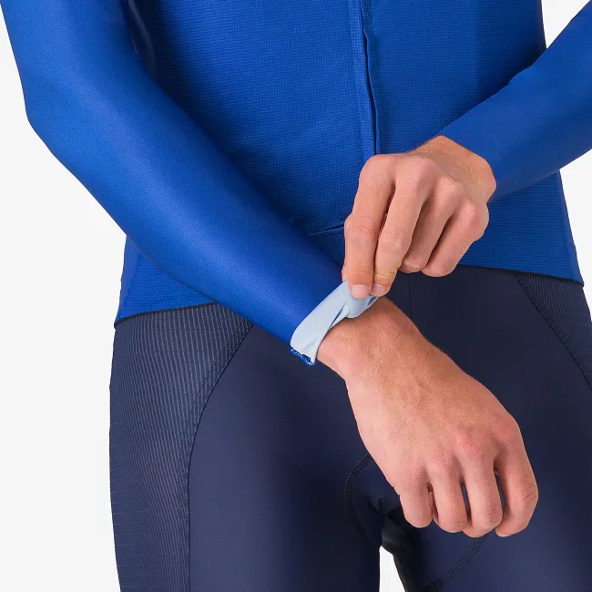 Castelli - tricou ciclism maneca lunga tailored fit cu protectie solara - Upf Long Sleeve Jersey - albastru azzurro