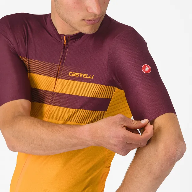 Castelli - tricou ciclism maneca scurta regular fit - Simbolo Jersey - portocaliu | bordo