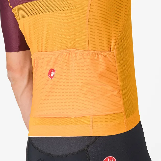 Castelli - tricou ciclism maneca scurta regular fit - Simbolo Jersey - portocaliu | bordo
