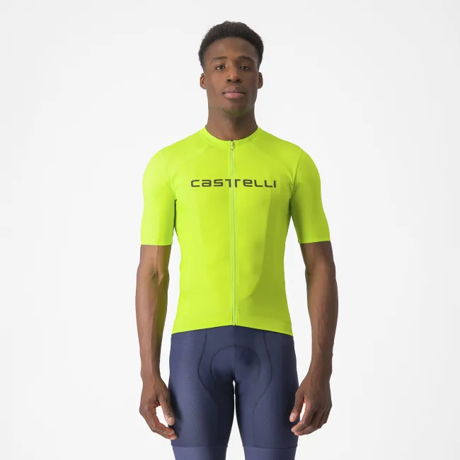 Castelli - tricou ciclism maneca scurta regular fit - Prologo Lite Jersey - 16-38 gr C - verde lime | verde inchis