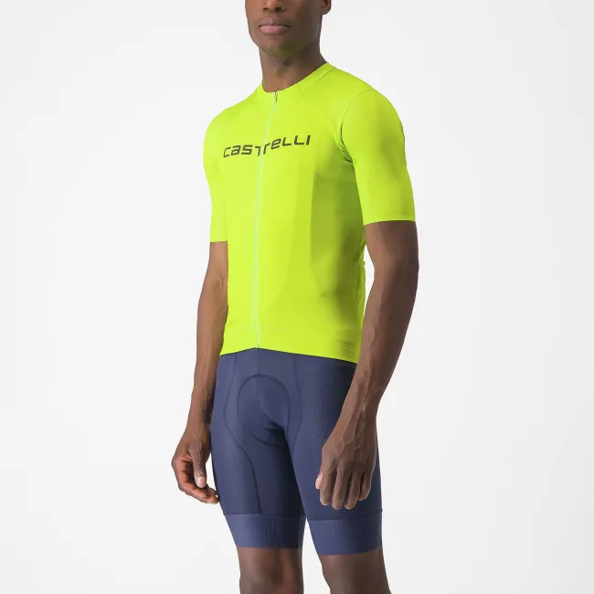 Castelli - tricou ciclism maneca scurta regular fit - Prologo Lite Jersey - 16-38 gr C - verde lime | verde inchis