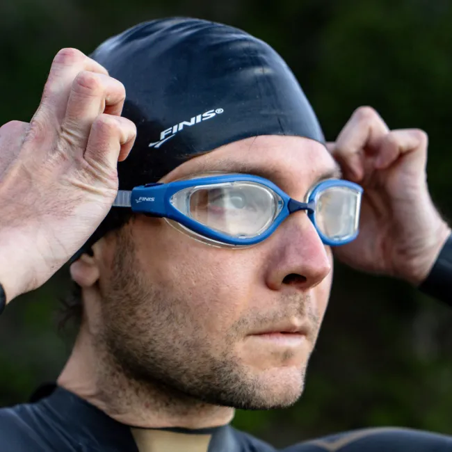 Finis - ochelari inot adulti Alliance googles - alb albastru lentila transparenta