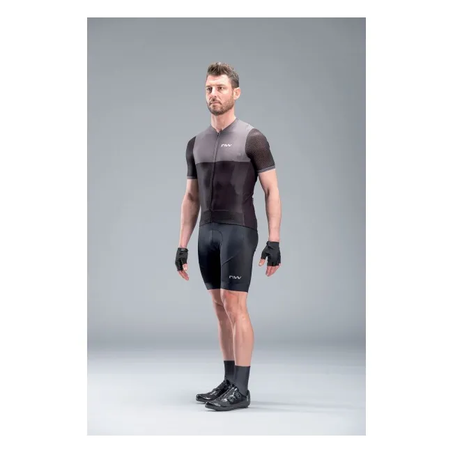 Northwave - Tricou ciclism maneca scurta pentru barbati Storm Air jersey - gri inchis galben fluo