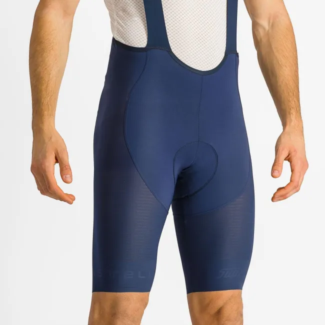 Castelli - pantaloni ciclism scurti cu bretele - Superleggera Bibshort - 20-40 gr C - albastru belgian