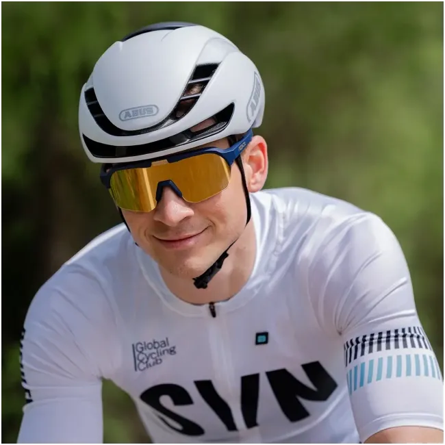 Ochelari de soare electro fotocromatici React Swiss OPTRAY ORION - lentila aurie si rama bleumarin