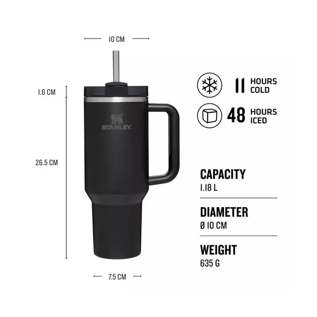 Stanley - termos tip sticla cu pai - Quencher H2.0 Tumbler - Ash - 1.18L