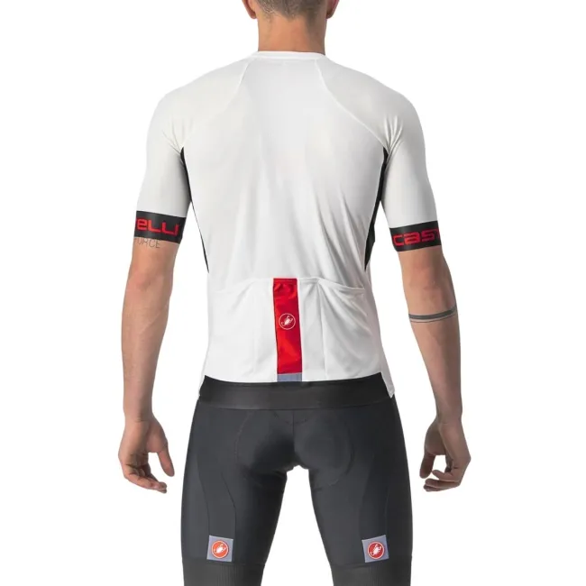 Castelli - tricou ciclism barbati cu maneca scurta Entrata VI jersey - alb negru rosu