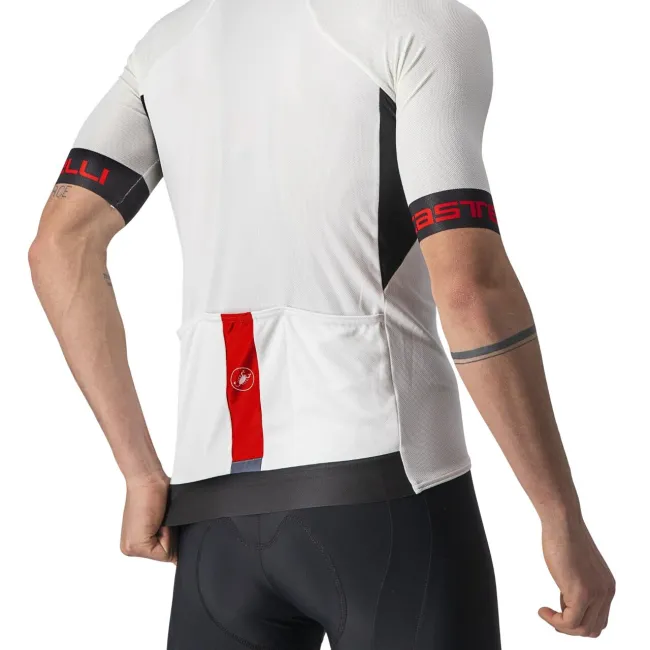 Castelli - tricou ciclism barbati cu maneca scurta Entrata VI jersey - alb negru rosu