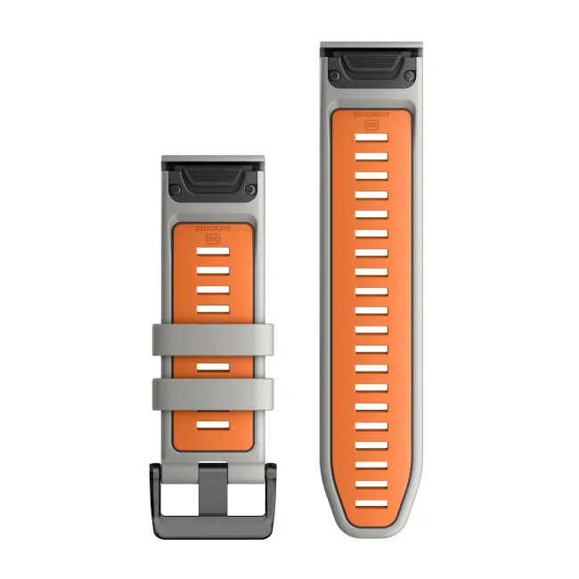 Garmin QuickFit 26 - curea silicon - gri Fog | portocaliu Ember