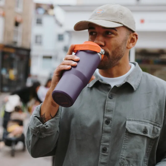 Stanley - termos tip sticla cu pai - Iceflow Flip Straw Tumbler - Plum - 890 ml