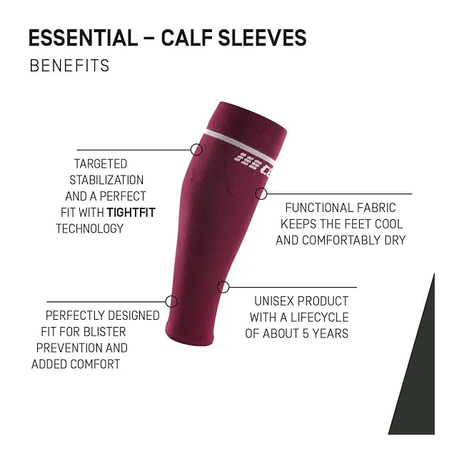 CEP - jambiere compresie gamba - Essential Calf Sleeves - Visiniu cardio cherry