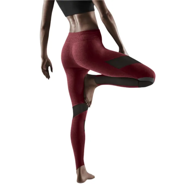 CEP - colanti de alergare - Training Tights W - Visiniu | Cardio cherry melange