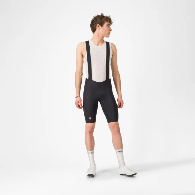Castelli - pantaloni ciclism scurti cu bretele - Free Aero Race S Bibshort - negru