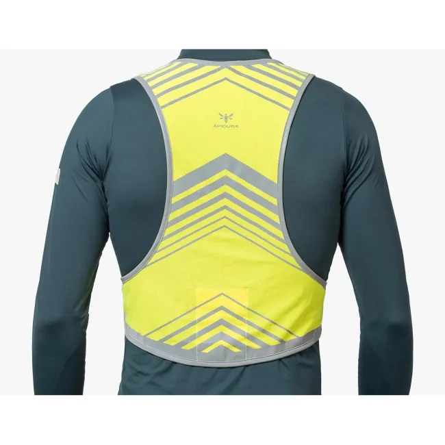 Apidura - vesta reflectorizanta ciclism Packable Visibility Vest, dimensiune L-XL - verde fluo gri