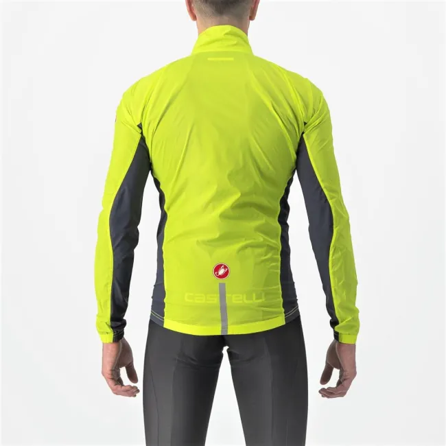 Castelli Squadra stretch - jacheta ciclism anti vant - verde lime electric gri inchis