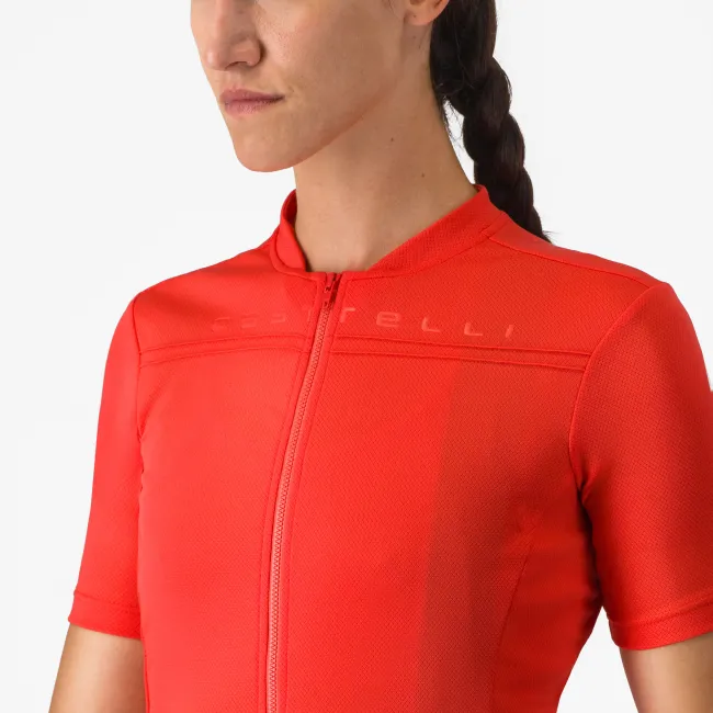 Castelli - tricou ciclism maneca scurta regular fit - Anima 4 W Jersey - 18-32 gr C - rosu deschis