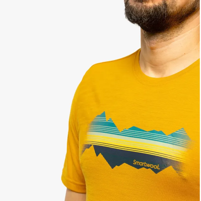 Smartwool - tricou sport unisex maneca scurta Mountain Horizon Graphic Short Sleeve Tee - galben intens miere