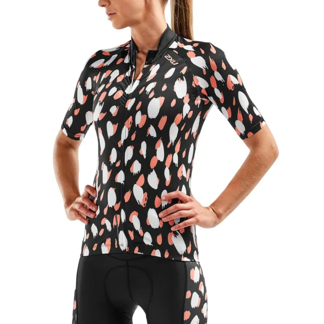 2XU - Tricou pentru ciclism pentru femei - Aero Cycle Jersey - negru multicolor