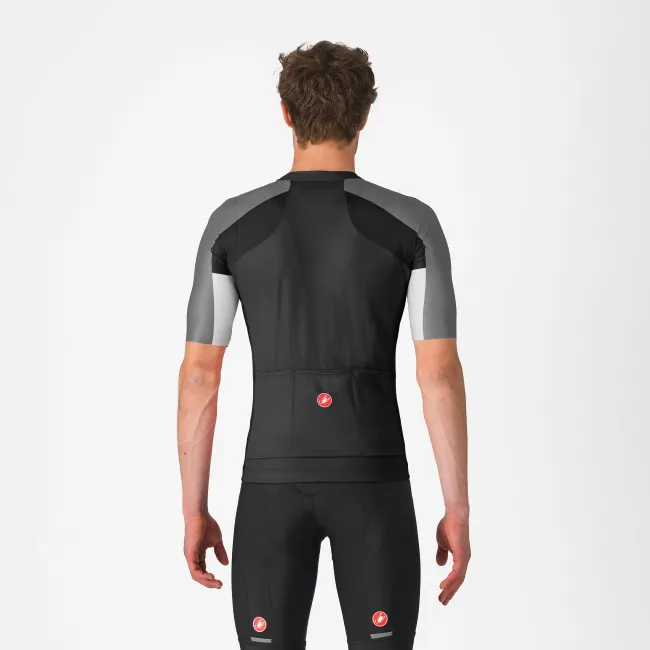 Castelli - tricou ciclism maneca scurta regular fit - Entrata 6 Jersey - negru | gri