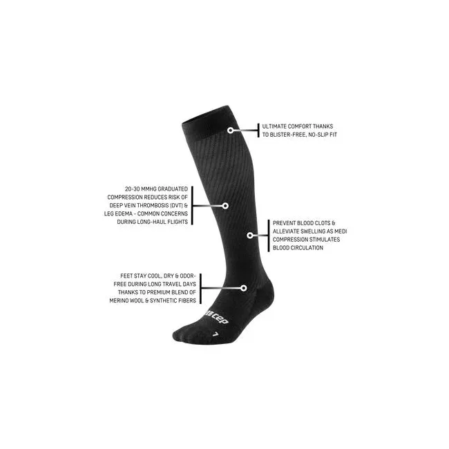 CEP - sosete compresie inalte - flight socks tall W - black