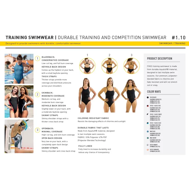 Finis - costum de baie intreg Openback Solid Color - visiniu mov Cabernet