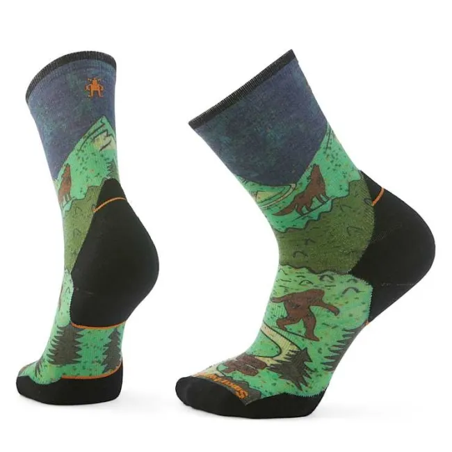 Smartwool - sosete merino - Trail Run Targeted Cushion Neature Print Crew Socks - Albastru/Verde