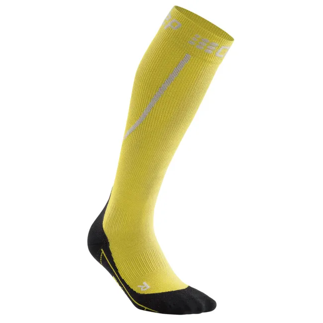 CEP - Sosete de compresie pentru femei alergare iarna Winter Run Socks - galben negru